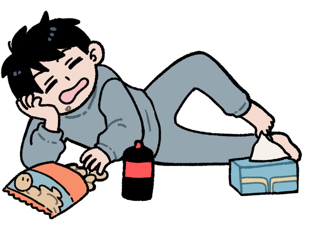 だらしない男性のイラスト